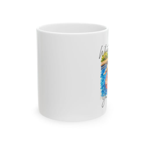 Ceramic Mug (Silly goat Design), "Whatever floats your goat" Coffee Cup (11oz/15oz)