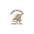 Summer Relaxation Deck Chair Kiss-Cut Sticker | summer aesthetic, pastel coastal vibes